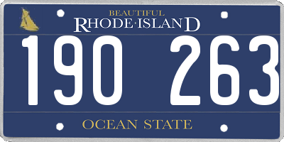 RI license plate 190263