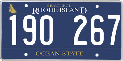 RI license plate 190267