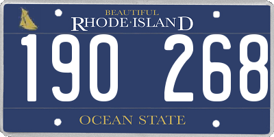 RI license plate 190268