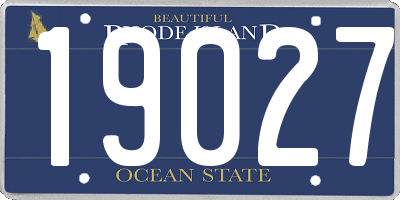 RI license plate 19027