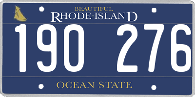 RI license plate 190276