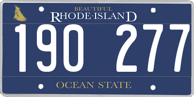 RI license plate 190277