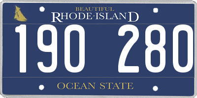 RI license plate 190280