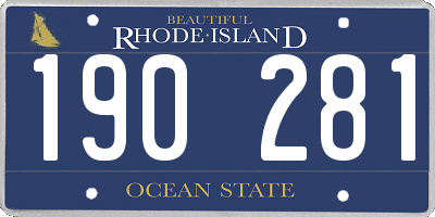 RI license plate 190281
