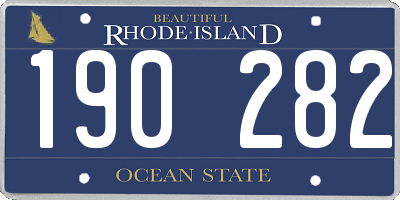 RI license plate 190282