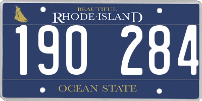 RI license plate 190284