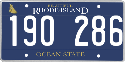 RI license plate 190286