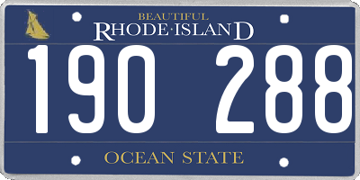 RI license plate 190288