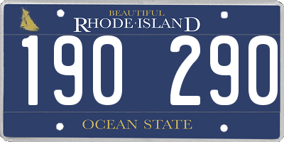 RI license plate 190290