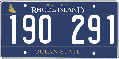 RI license plate 190291