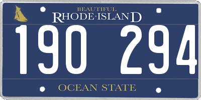 RI license plate 190294
