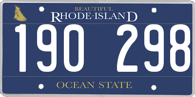 RI license plate 190298