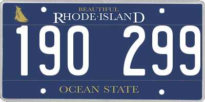 RI license plate 190299