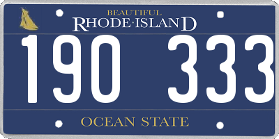 RI license plate 190333