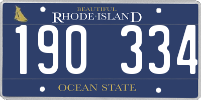 RI license plate 190334