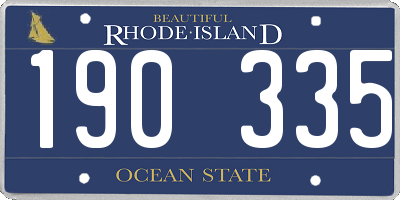 RI license plate 190335