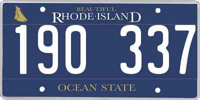 RI license plate 190337