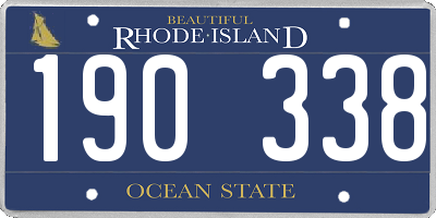RI license plate 190338