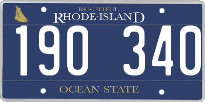 RI license plate 190340