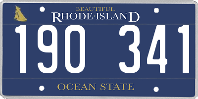 RI license plate 190341