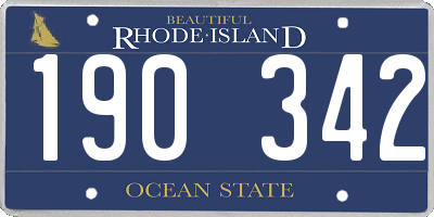 RI license plate 190342