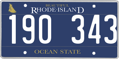 RI license plate 190343