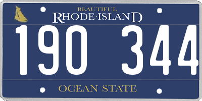 RI license plate 190344