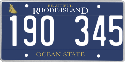 RI license plate 190345