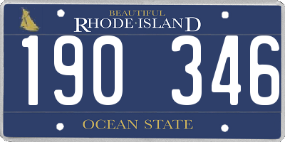 RI license plate 190346