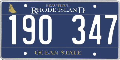 RI license plate 190347