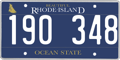 RI license plate 190348