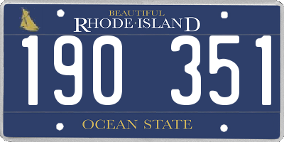 RI license plate 190351