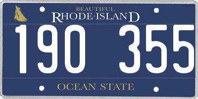RI license plate 190355