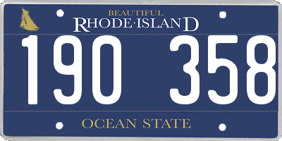 RI license plate 190358