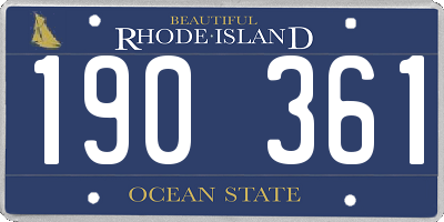 RI license plate 190361