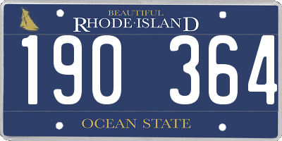 RI license plate 190364