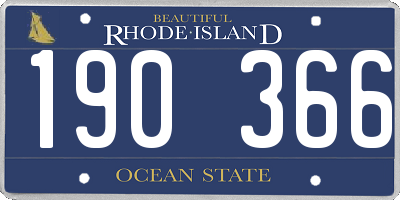 RI license plate 190366