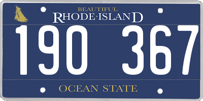 RI license plate 190367