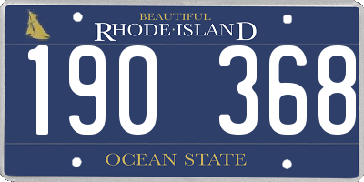 RI license plate 190368