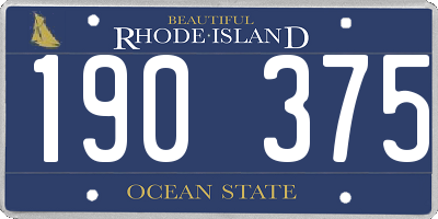 RI license plate 190375
