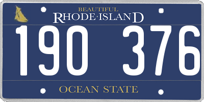 RI license plate 190376