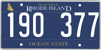RI license plate 190377