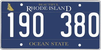 RI license plate 190380