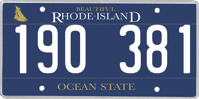 RI license plate 190381