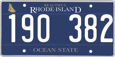 RI license plate 190382