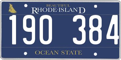 RI license plate 190384