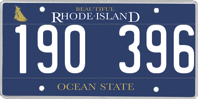 RI license plate 190396