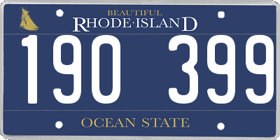 RI license plate 190399