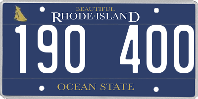 RI license plate 190400