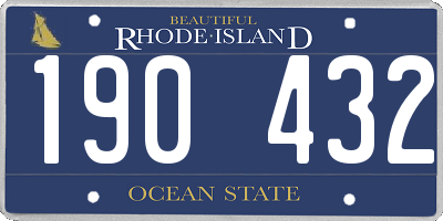 RI license plate 190432